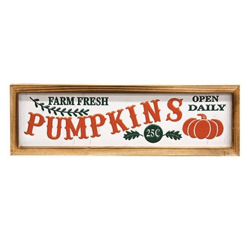 Farm Fresh Pumpkins 17" Embossed Sign