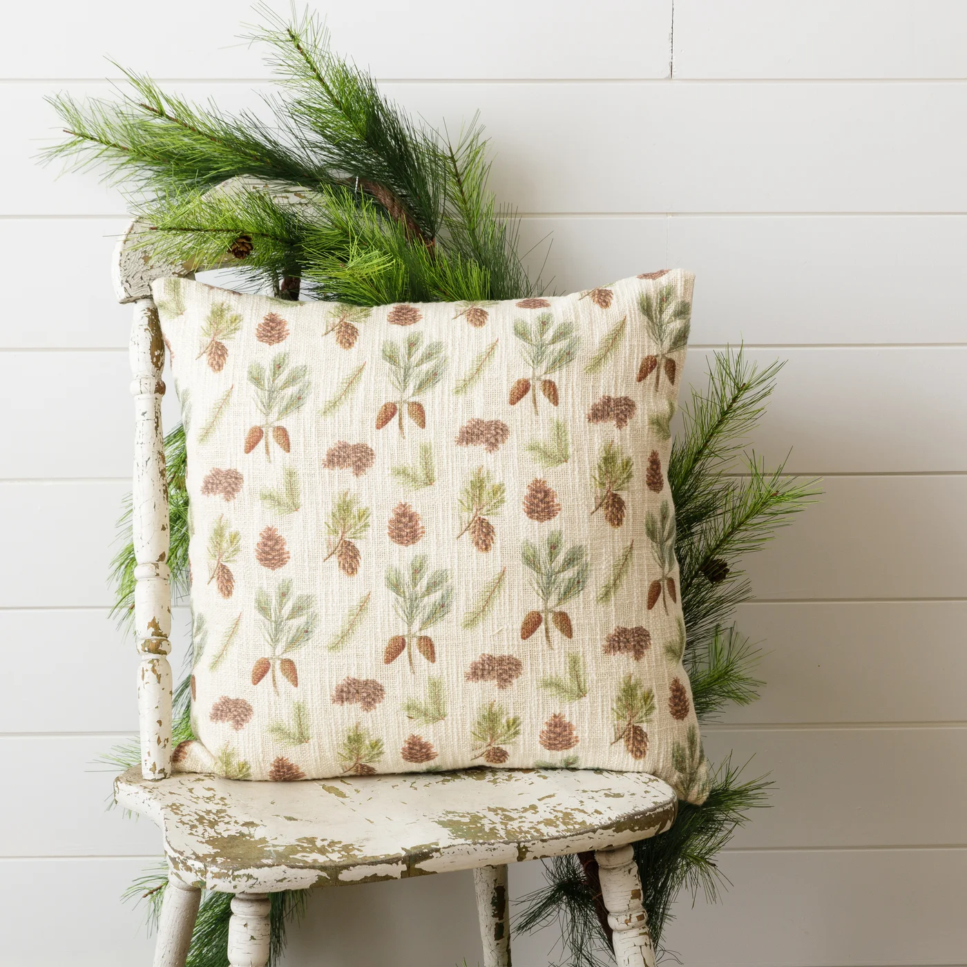 Pinecones and Evergreens 18" Christmas Pillow