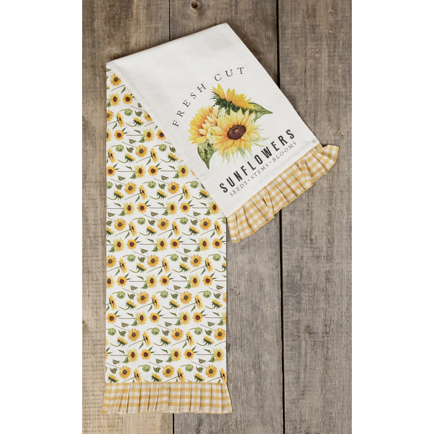 Fresh Cut Sunflowers 55" Reversible Table Runner