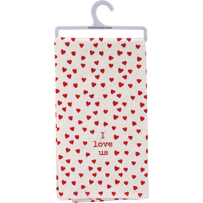 I Love Us Mini Red Hearts Kitchen Towel