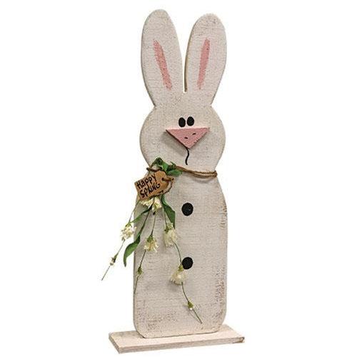 Happy Spring Rustic Wooden Bunny on Base 24" H