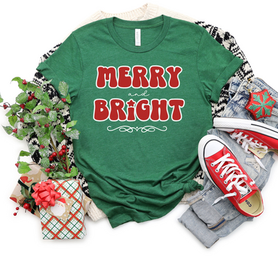 💙 🎄CHRISTMAS T-SHIRT Merry and Bright Christmas T-Shirt