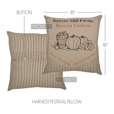 Sawyer Mill Charcoal Harvest Festival 18" Fall Accent Pillow