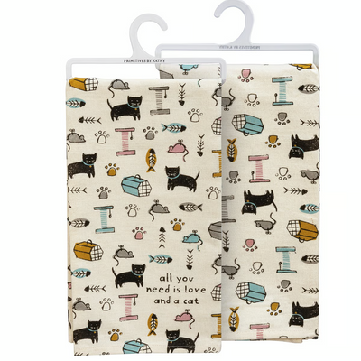 All You Need Is Love And A Cat Kitchen Towel