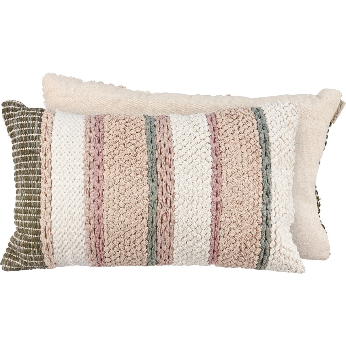 Striped Cottage Pillow 25" Neutral Tones