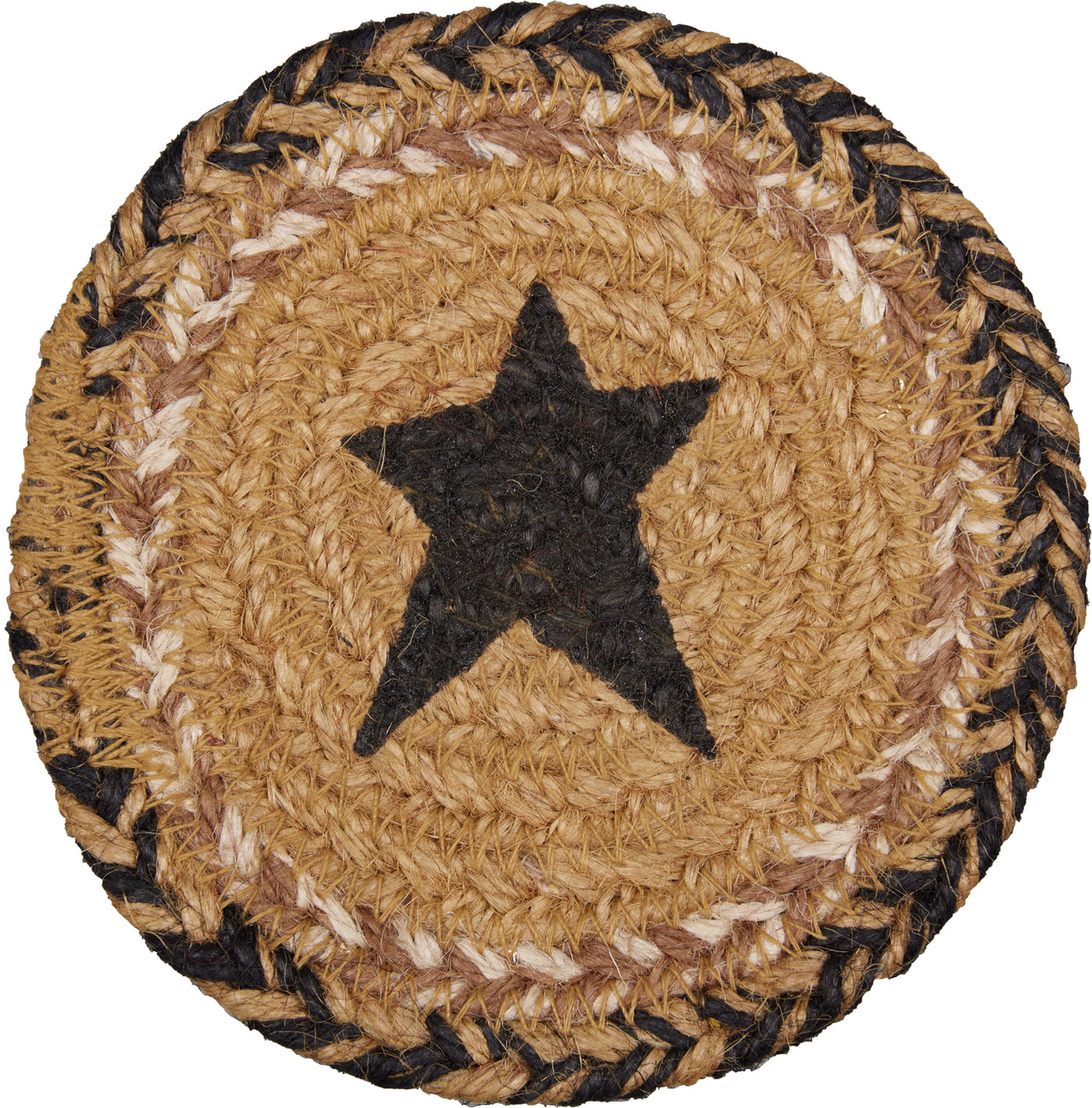 Set of 6 Kettle Grove Jute Stencil Star Coasters