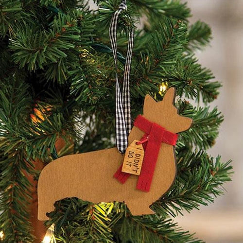 I Didn't Do It Corgi Dog Ornament