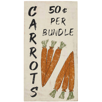 Carrots 50 cents Per Bundle 15" Rustic Wooden Sign