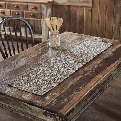 Custom House Black Tan Jacquard 48" Table Runner