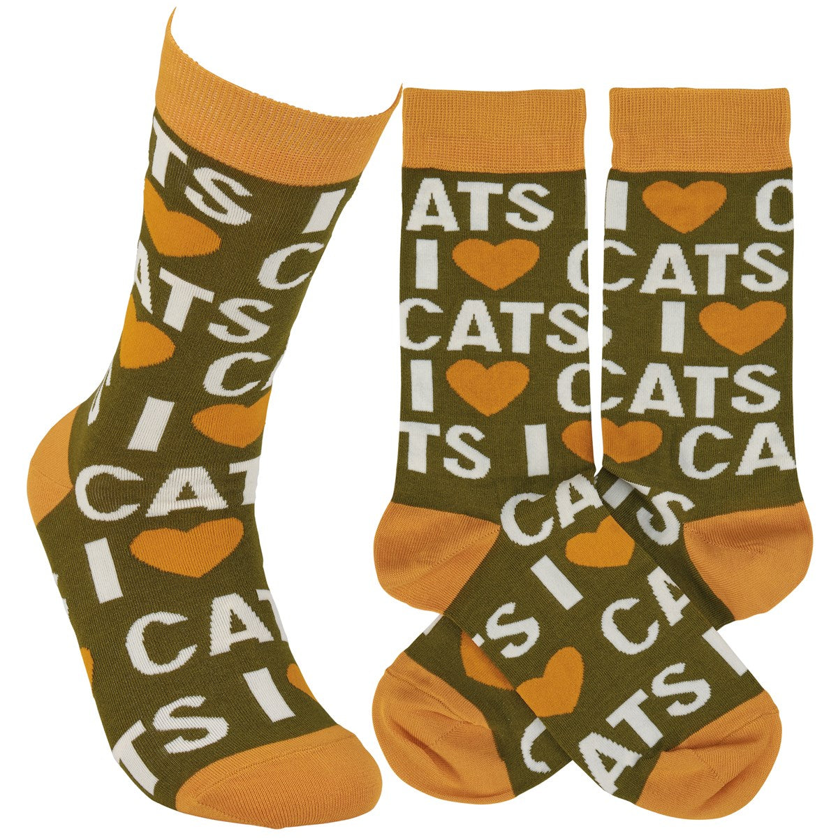 I Love Cats Unisex Novelty Socks