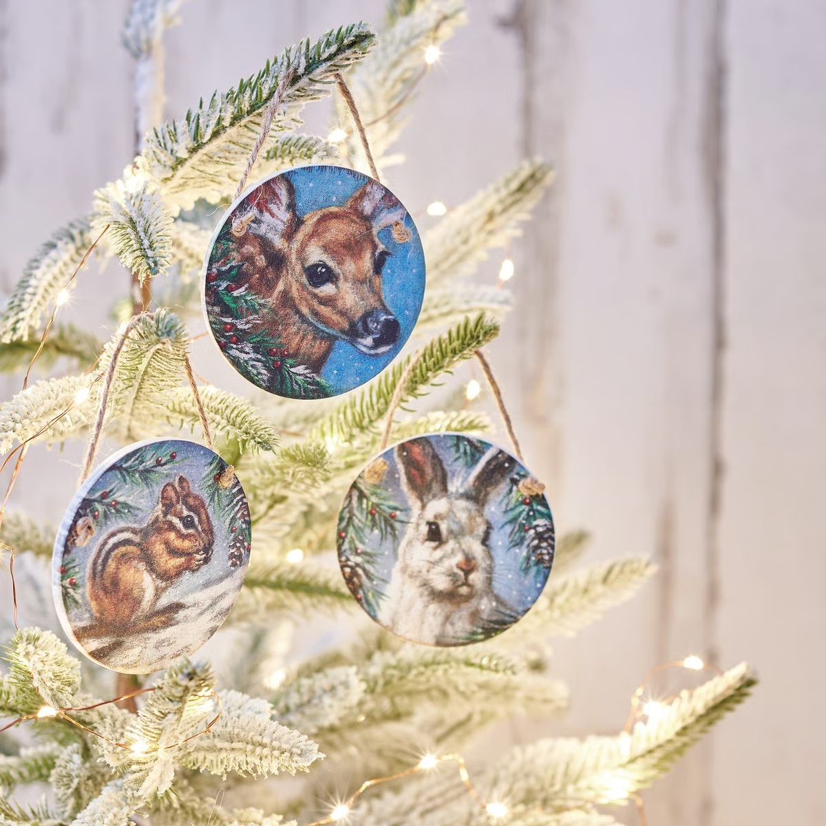 Set of 3 Winter Animals Ornament Set