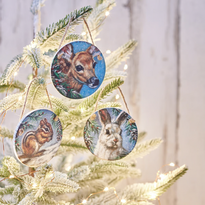 Set of 3 Winter Animals Ornament Set