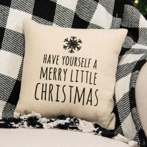 Have Yourself a Merry Little Christmas 10" Natural Pillow