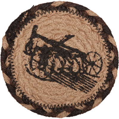 💙 Sawyer Mill Charcoal Plow Jute Coaster Set of 6