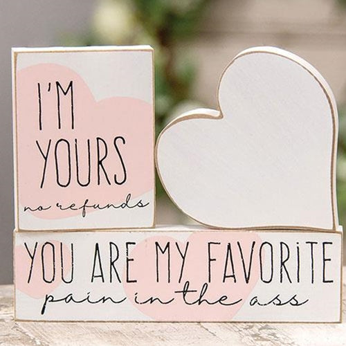 Set of 3 I'm Yours Favorite Pain Love Blocks