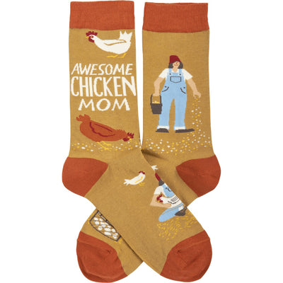 Awesome Chicken Mom Fun Novelty Socks