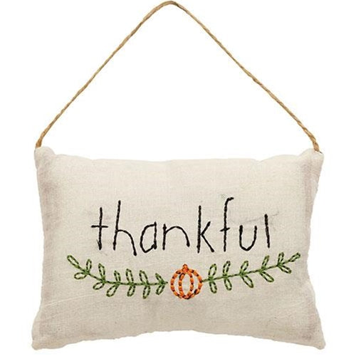 Thankful Pumpkin Pillow Ornament