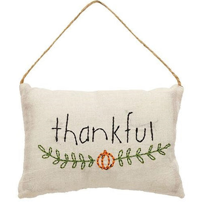 Thankful Pumpkin Pillow Ornament