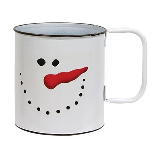 Smiling Snowman Metal Mug