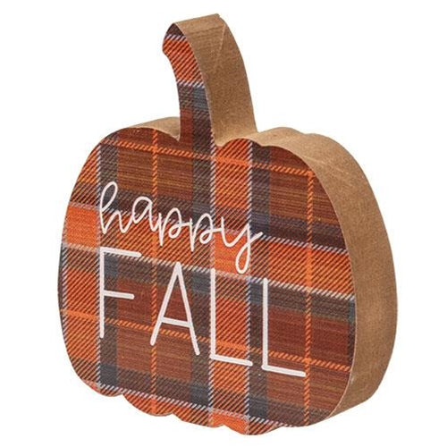 Set of 3 Fall Sweet Fall Plaid Pumpkin Chunky Sitters