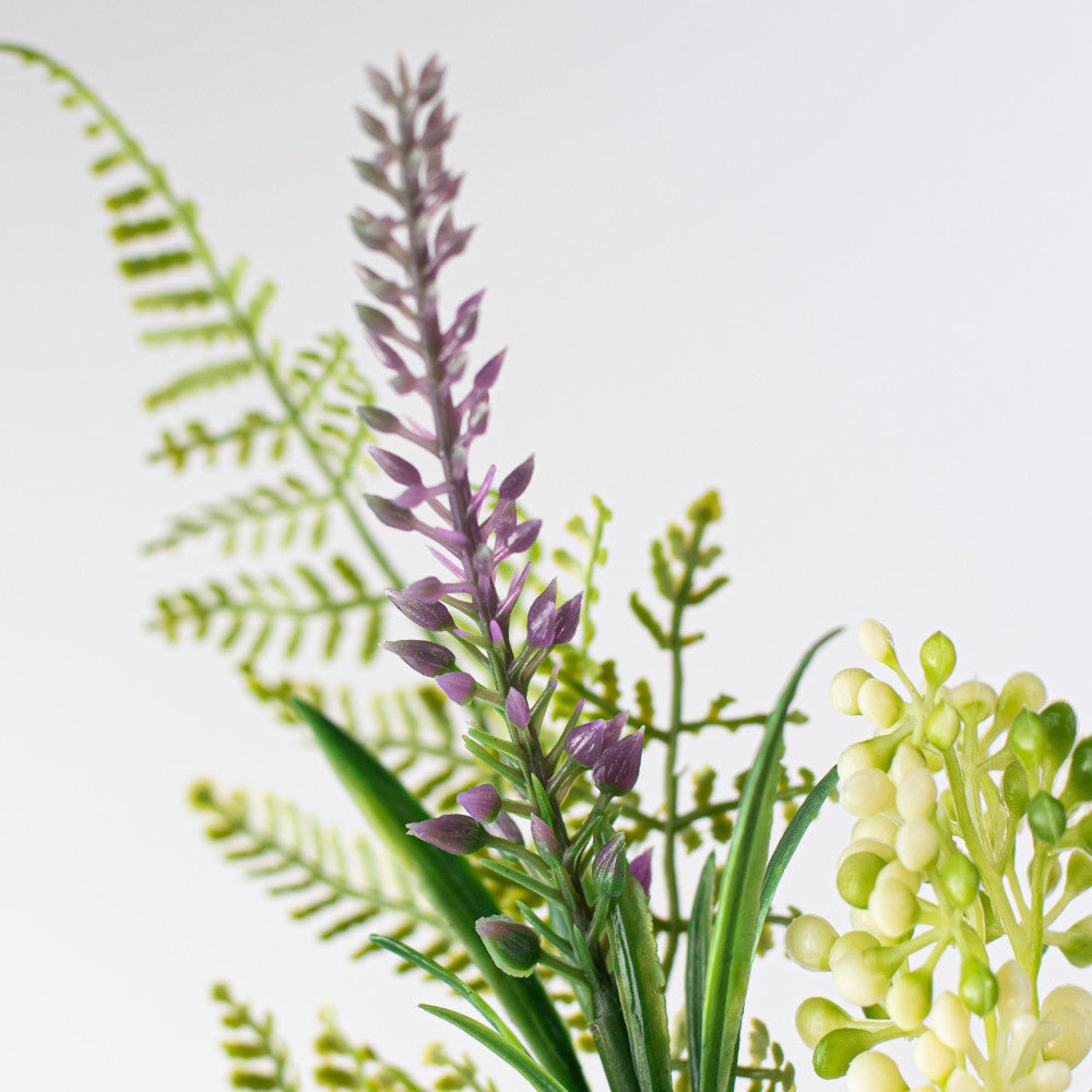 💙 Lavender and Purple Berry Fern Crabapple 18" Faux Floral Pick