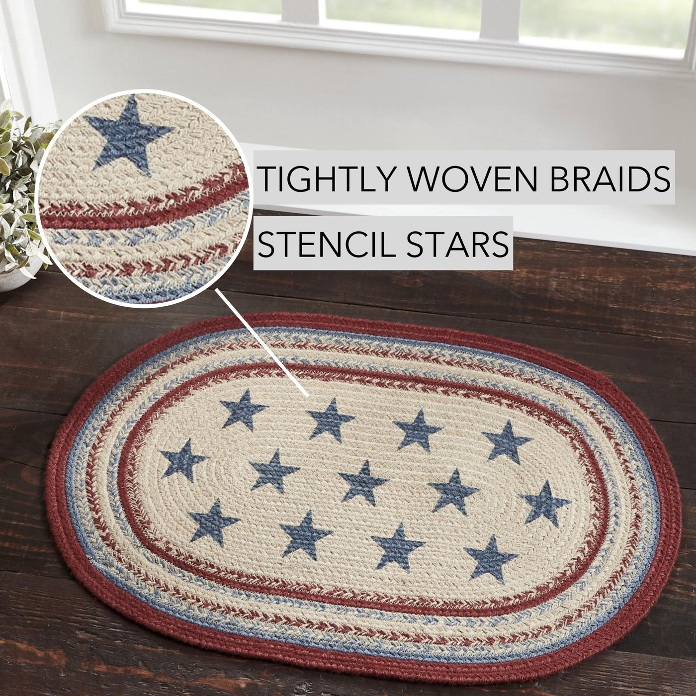 Celebration Americana Oval Jute Rug 20" x 30"