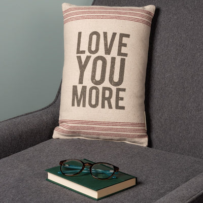 💙 Love You More Farmhouse Pillow 15" x 10"