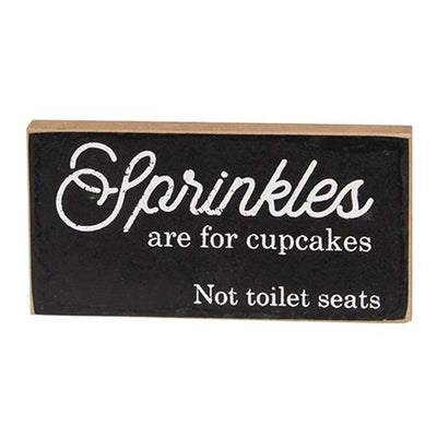 Set of 3 Bathroom Block Signs Guest Bathroom and Sprinkles