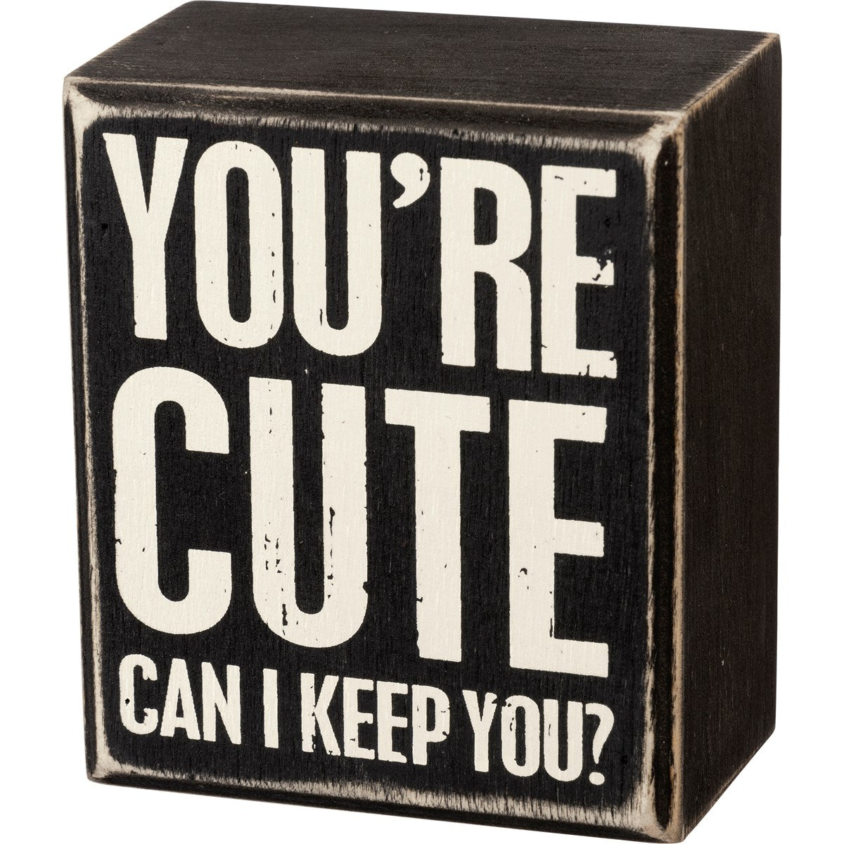 You're Cute Can I Keep You 3.5" Mini Box Sign