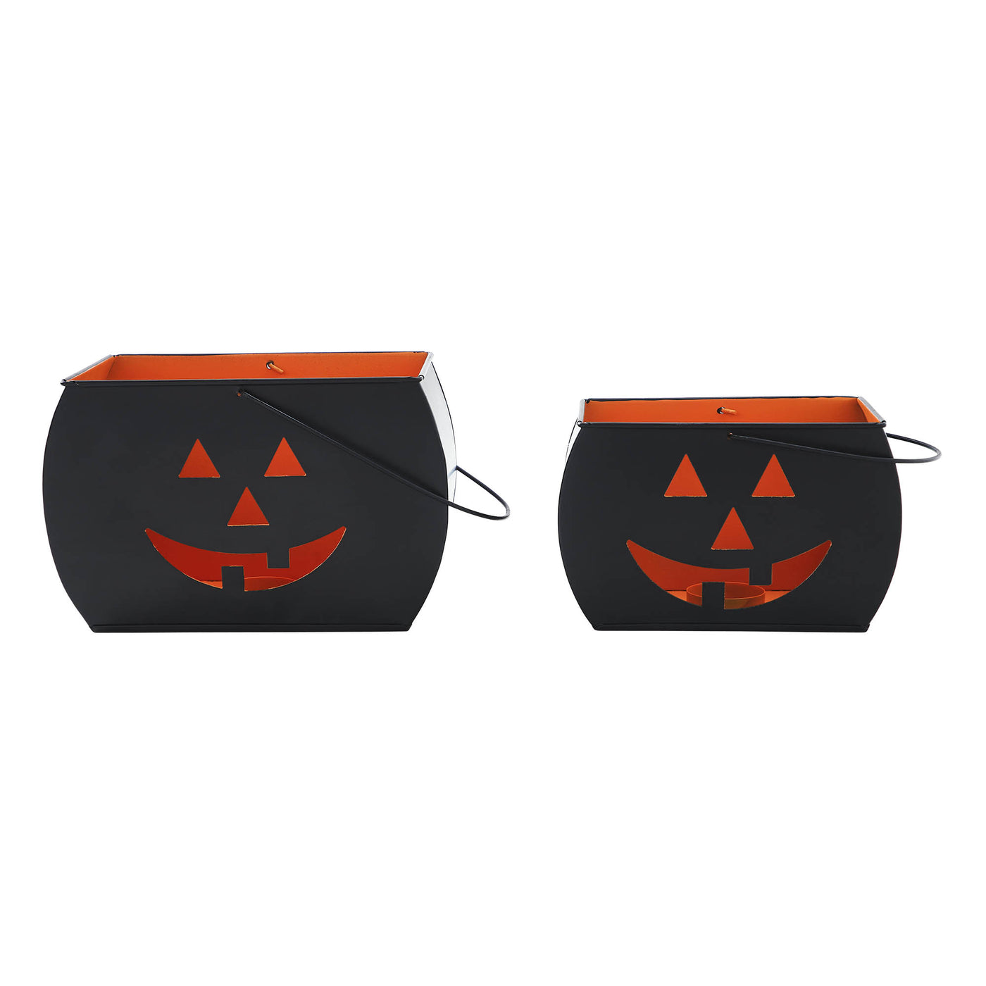 Trick or Treat Jack O' Lantern Tealight Holders Set of 2