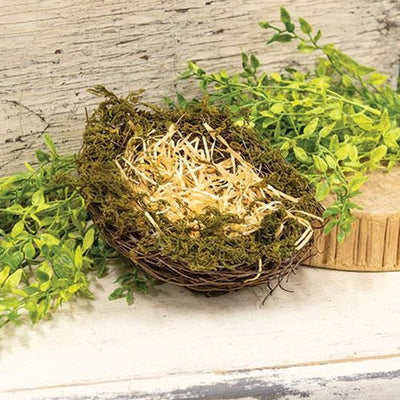 Mossy Vine Bird 6" Decorative Nest