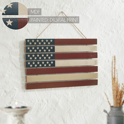 Distressed Wooden Americana Flag Wall Hanging