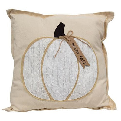 Hello Fall White Pumpkin 16" Pillow