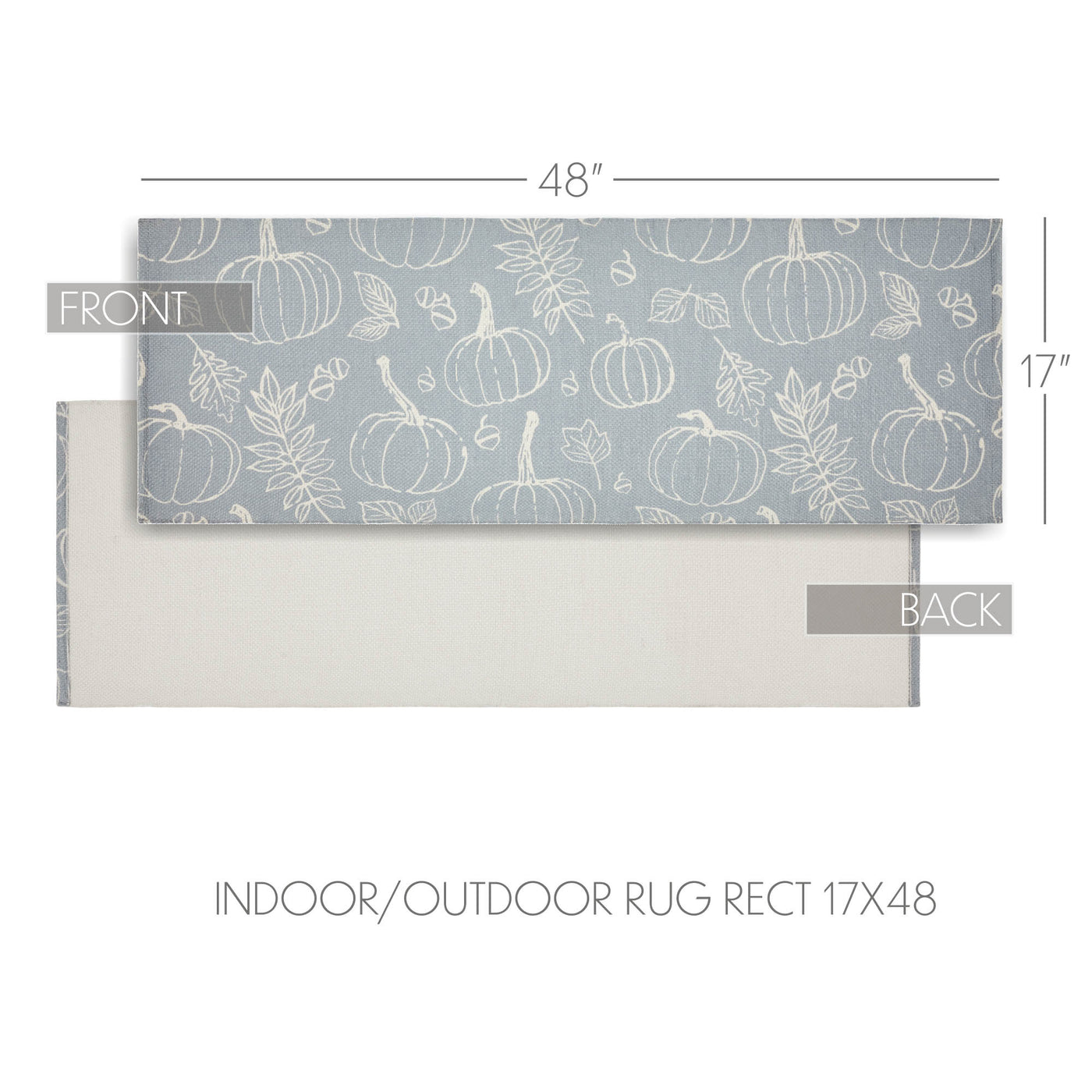 Grey Silhouette Pumpkin Indoor/Outdoor 48" Rectangle Rug