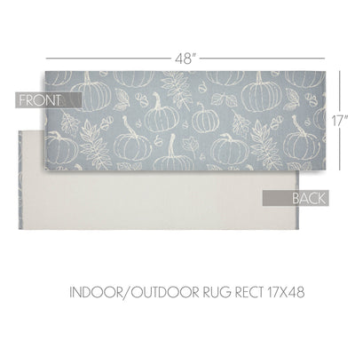 Grey Silhouette Pumpkin Indoor/Outdoor 48" Rectangle Rug
