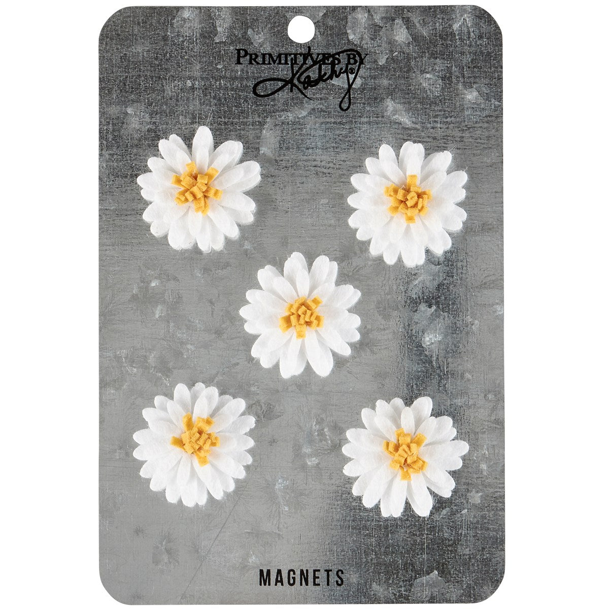 White Daisy Felt Magnets Set of 5