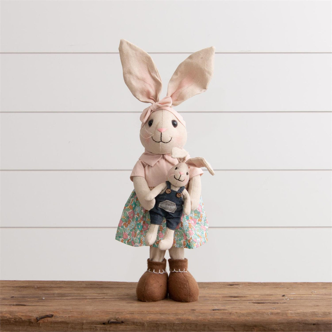Miss Bella Rabbit Fabric Figure With Bunny Doll 21" H