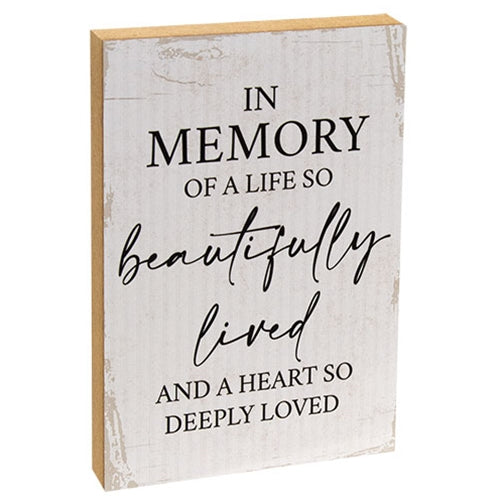 A Life So Beautifully Lived 8" Wooden Block
