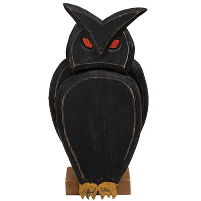 Distressed Wooden Primitive Owl 11.5" H