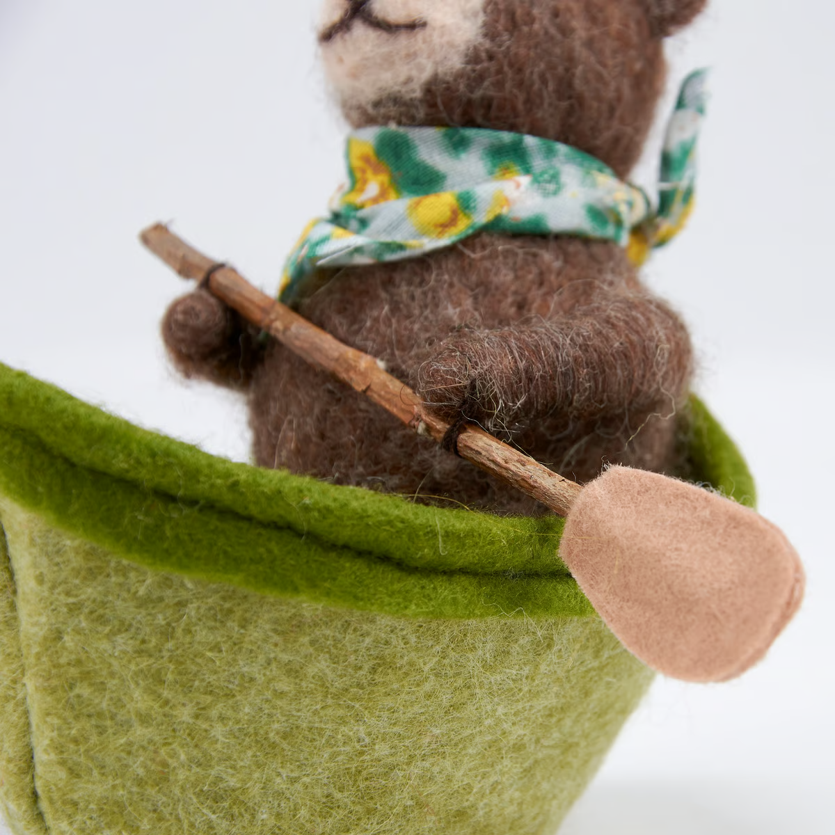 Bear in Rowboat Felt Critter