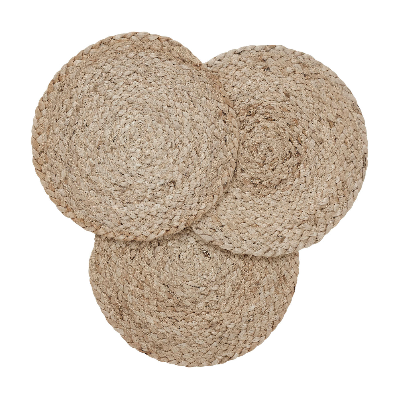 Set of 3 Natural Jute Trivet 8" diameter