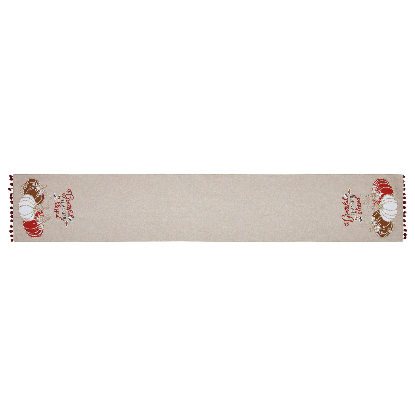 Grateful Thankful Blessed Pumpkins 72" Table Runner