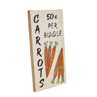 Carrots 50 cents Per Bundle 15" Rustic Wooden Sign