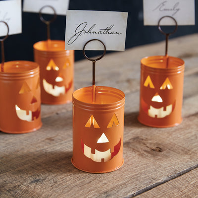 Set of 4 Jack-O-Lantern Place Card Holders