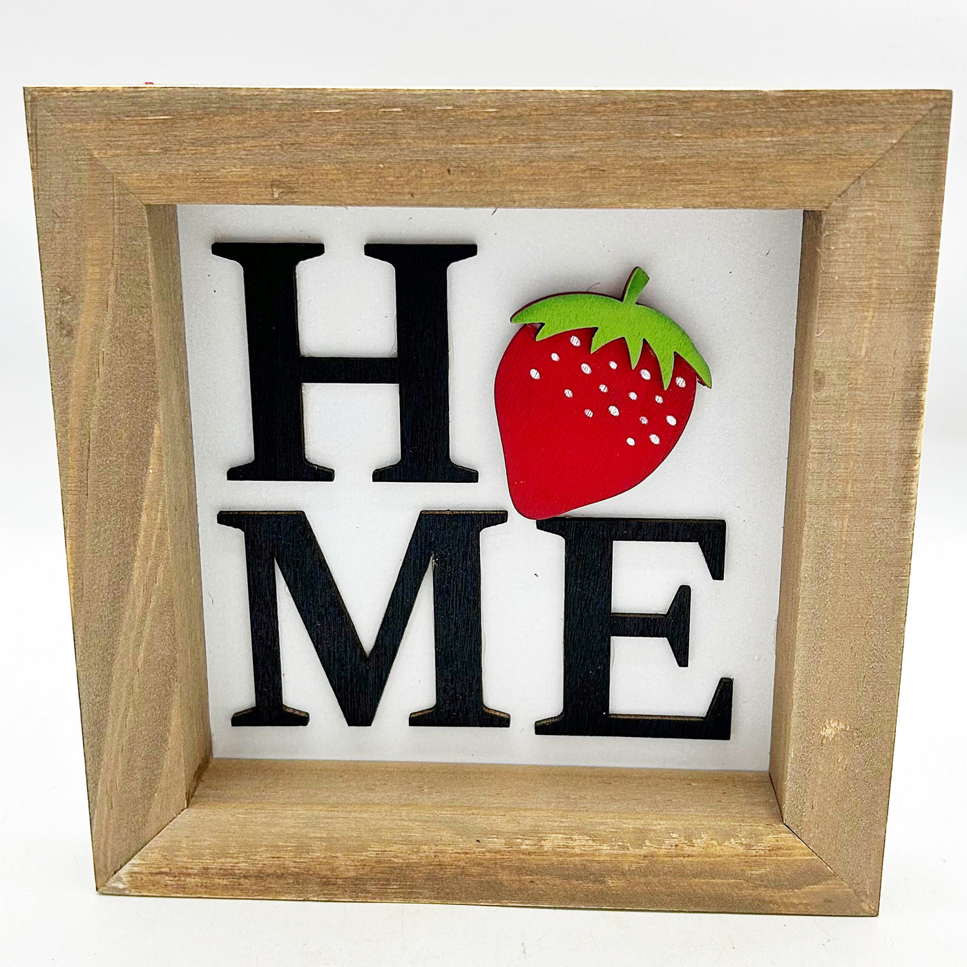 Home Strawberry 6.25" Box Sign