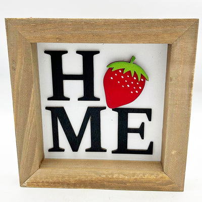 Home Strawberry 6.25" Box Sign