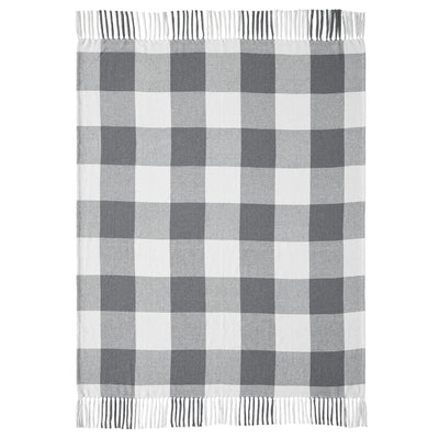 Annie Buffalo Check Grey Woven Throw 50" x 60"