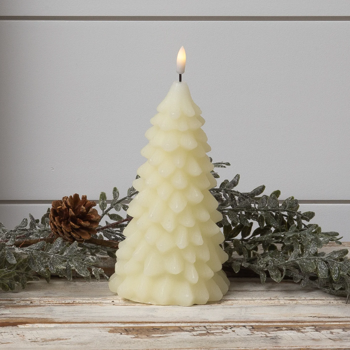 Christmas Tree LED Flameless Candle Timer 8.5" H
