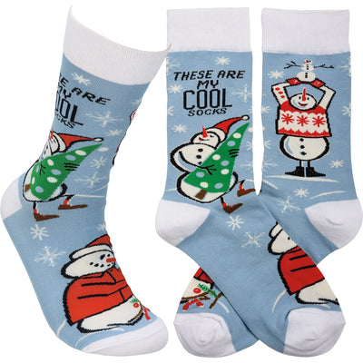 These Are My Cool Fun Christmas Snowmen Socks