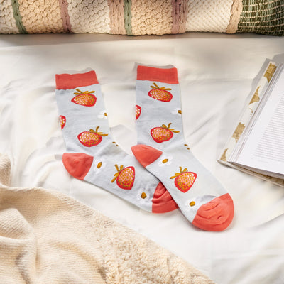 Strawberry and Daisy Fun Novelty Socks
